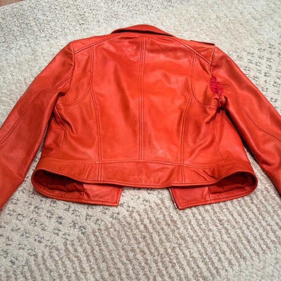 Lamarque Womens Leather Jacket Donna in grenadine, size M - Picture 14 of 16